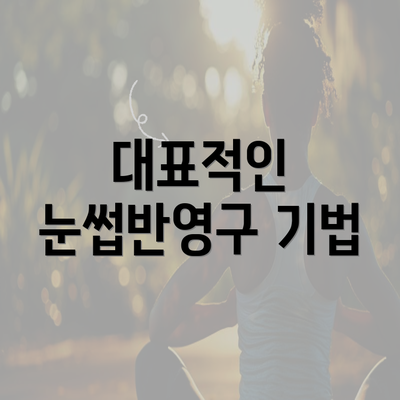 대표적인 눈썹반영구 기법
