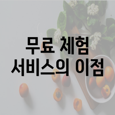 무료 체험 서비스의 이점
