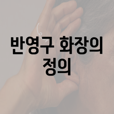 반영구 화장의 정의