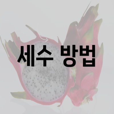 세수 방법