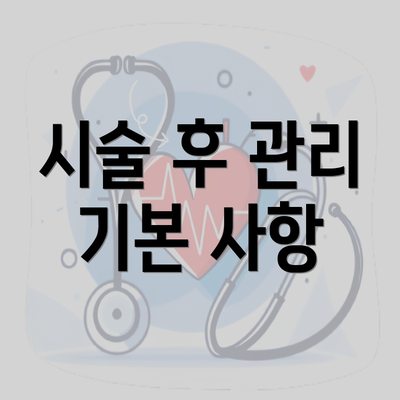 시술 후 관리 기본 사항