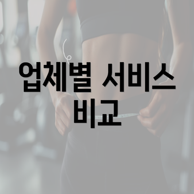 업체별 서비스 비교