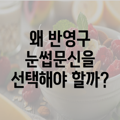 왜 반영구 눈썹문신을 선택해야 할까?