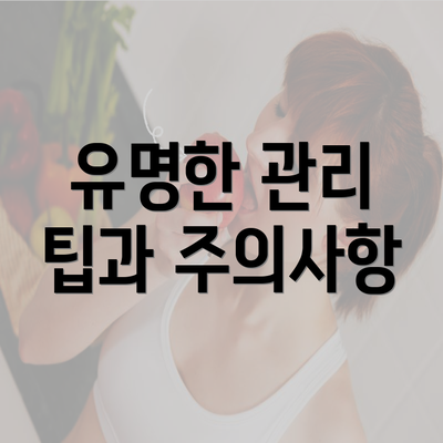 유명한 관리 팁과 주의사항