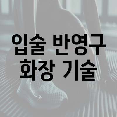 입술 반영구 화장 기술