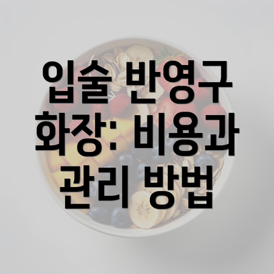 입술 반영구 화장: 비용과 관리 방법