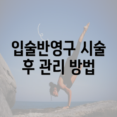 입술반영구 시술 후 관리 방법