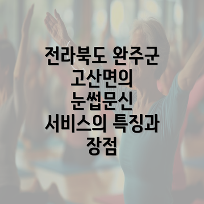 전라북도 완주군 고산면의 눈썹문신 서비스의 특징과 장점