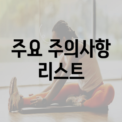 주요 주의사항 리스트