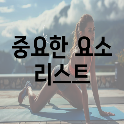 중요한 요소 리스트