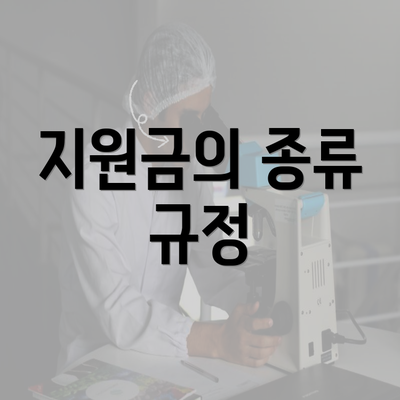 지원금의 종류 규정