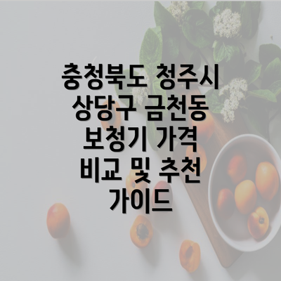 충청북도 청주시 상당구 금천동 보청기 가격 비교 및 추천 가이드