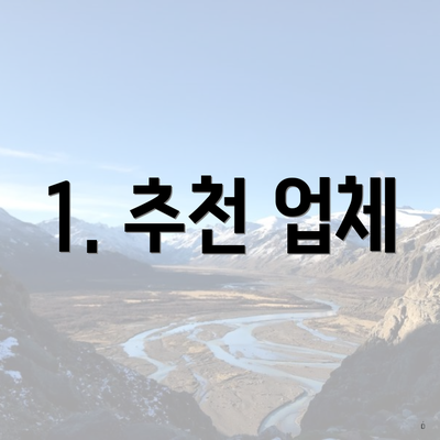 1. 추천 업체