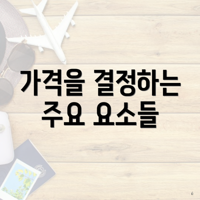 가격을 결정하는 주요 요소들