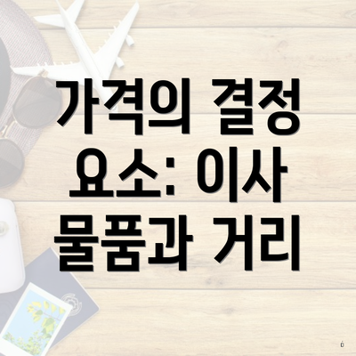 가격의 결정 요소: 이사 물품과 거리