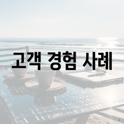 고객 경험 사례