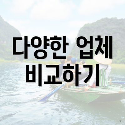 다양한 업체 비교하기