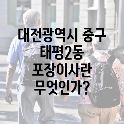 대전광역시 중구 태평2동 포장이사란 무엇인가?
