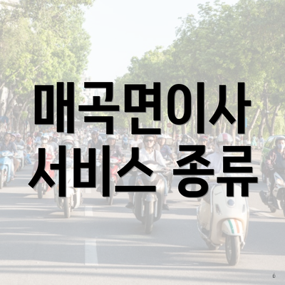 매곡면이사 서비스 종류