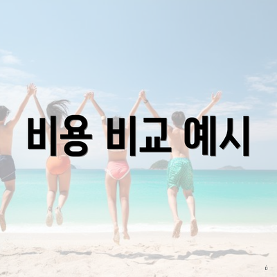 비용 비교 예시