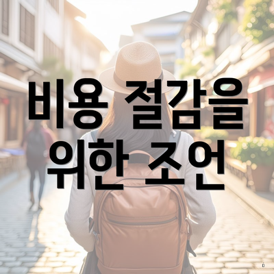 비용 절감을 위한 조언