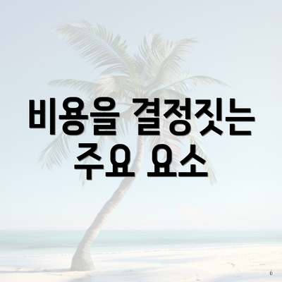 비용을 결정짓는 주요 요소
