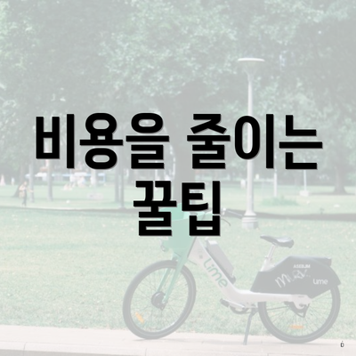 비용을 줄이는 꿀팁