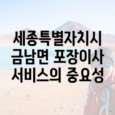세종특별자치시 금남면 포장이사 서비스의 중요성
