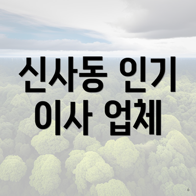신사동 인기 이사 업체