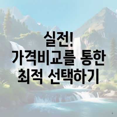 실전! 가격비교를 통한 최적 선택하기