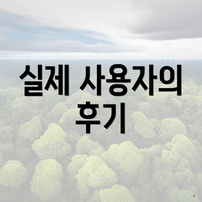 실제 사용자의 후기