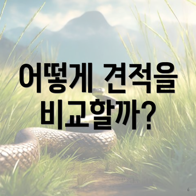 어떻게 견적을 비교할까?
