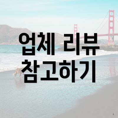 업체 리뷰 참고하기