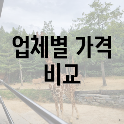 업체별 가격 비교