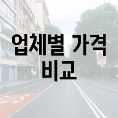 업체별 가격 비교