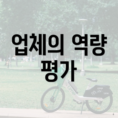 업체의 역량 평가