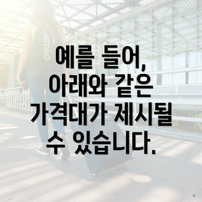 예를 들어, 아래와 같은 가격대가 제시될 수 있습니다.