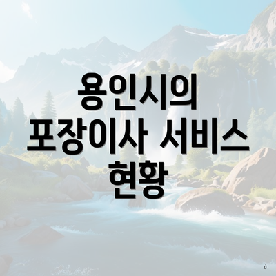 용인시의 포장이사 서비스 현황