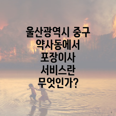 울산광역시 중구 약사동에서 포장이사 서비스란 무엇인가?