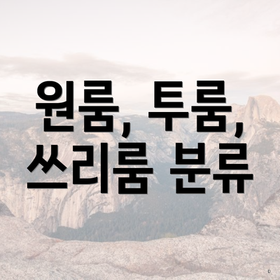 원룸, 투룸, 쓰리룸 분류