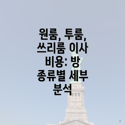 원룸, 투룸, 쓰리룸 이사 비용: 방 종류별 세부 분석