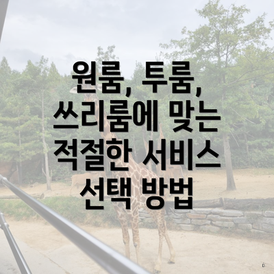 원룸, 투룸, 쓰리룸에 맞는 적절한 서비스 선택 방법