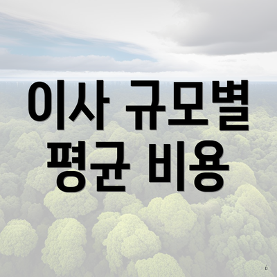 이사 규모별 평균 비용