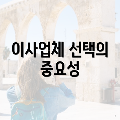 이사업체 선택의 중요성