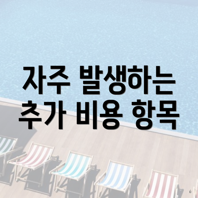 자주 발생하는 추가 비용 항목