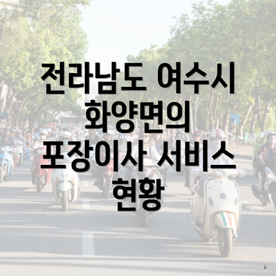 전라남도 여수시 화양면의 포장이사 서비스 현황