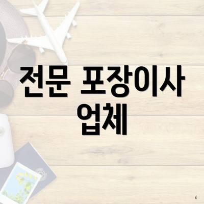 전문 포장이사 업체