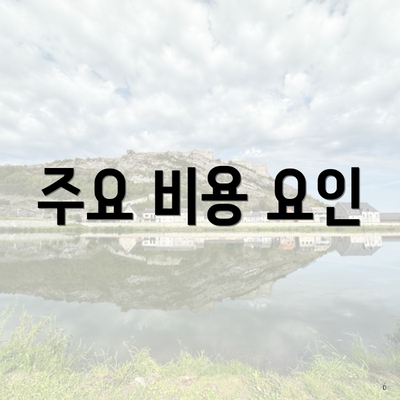 주요 비용 요인