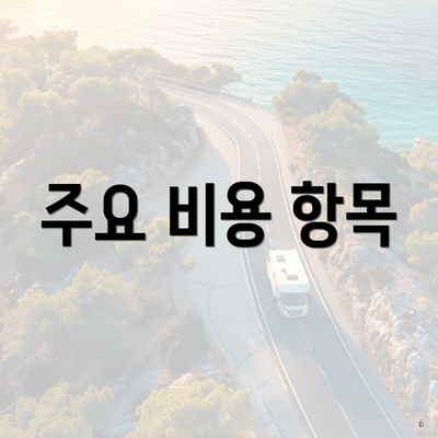 주요 비용 항목