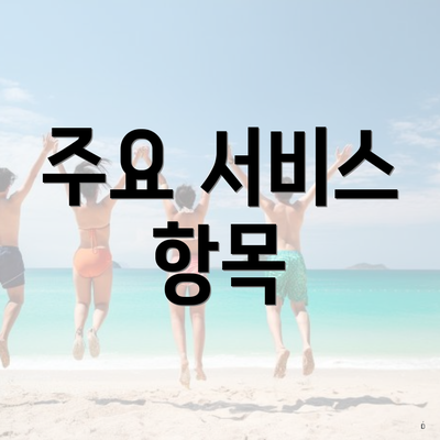 주요 서비스 항목